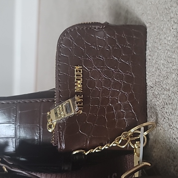 NWTSteve Madden HandBag With Fashion Coin Pattern DR 138035 Brown BMICKEY Rings - Picture 3 of 5